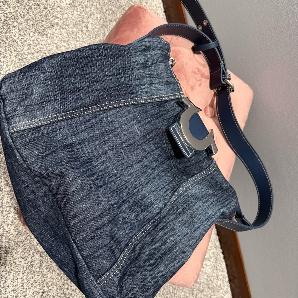 True Religion Dark Denim Shoulder Bag - Picture 2 of 7
